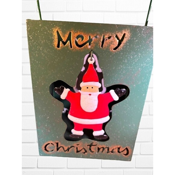 Christmas Candle Holder Tealight Votive Pillar Type Santa Claus Green Red White - Picture 5 of 8